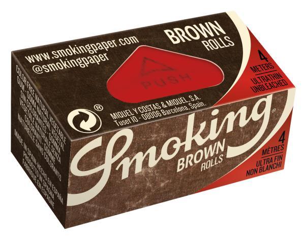 Smoking Brown Roll – ungebleichtes 4-m-Roll-Paper, 44 mm Breite, ultradünn & Slow-Burn